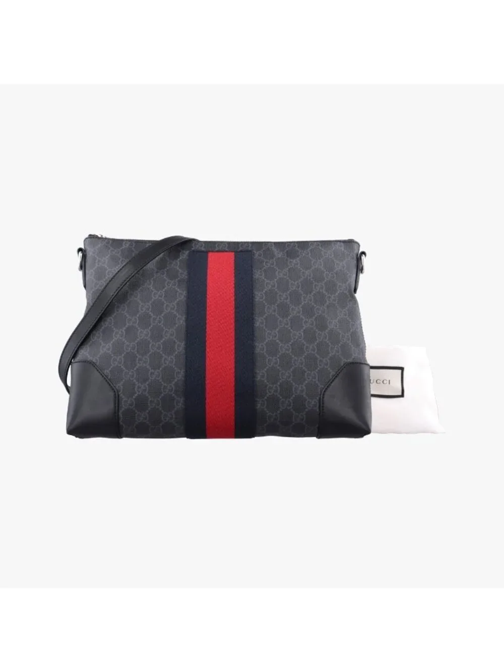 Gucci GG Supreme Messenger Black Red Leather